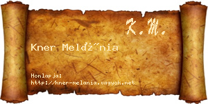 Kner Melánia névjegykártya
